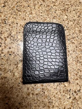 Black Croc-Embossed Banknotes & Card Holder Wallet- Source Unknown